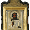 Schuler Auktionen AG - Christus Pantokrator mit Silberoklad in Kiyot