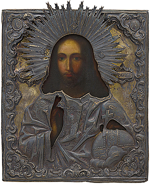 Schuler Auktionen AG - Christus Pantokrator mit Silberoklad