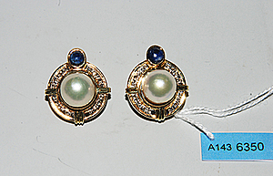 Schuler Auktionen AG - Perlen-Diamant-Saphir-Ohrclips