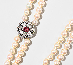Schuler Auktionen AG - Akoya-Kulturperlen-Rubin-Diamant-Collier