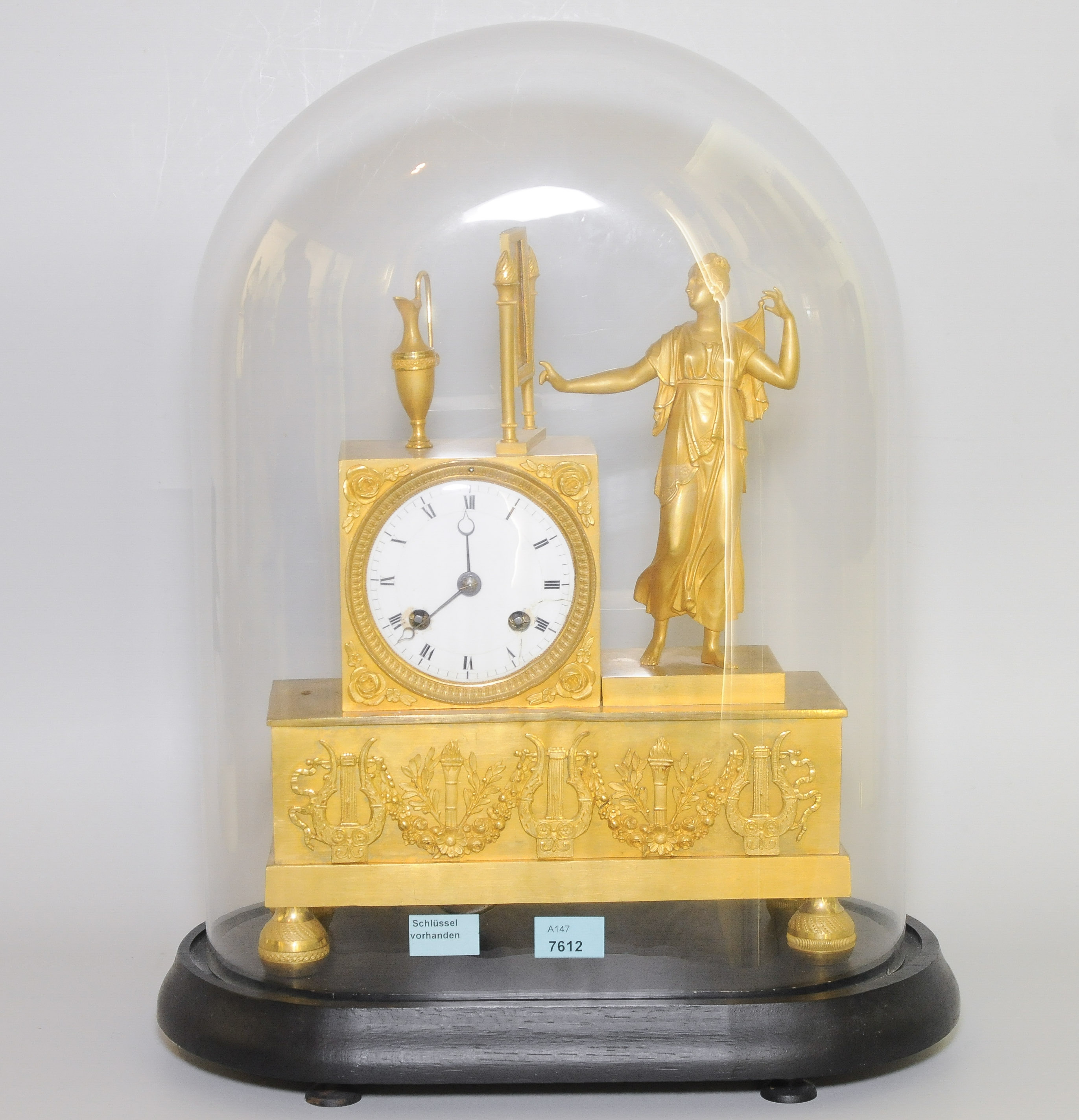 Design Toscano Cherub-Standuhr – Saint Remy, Handgefertigt Aus Steinsplitt & Harz