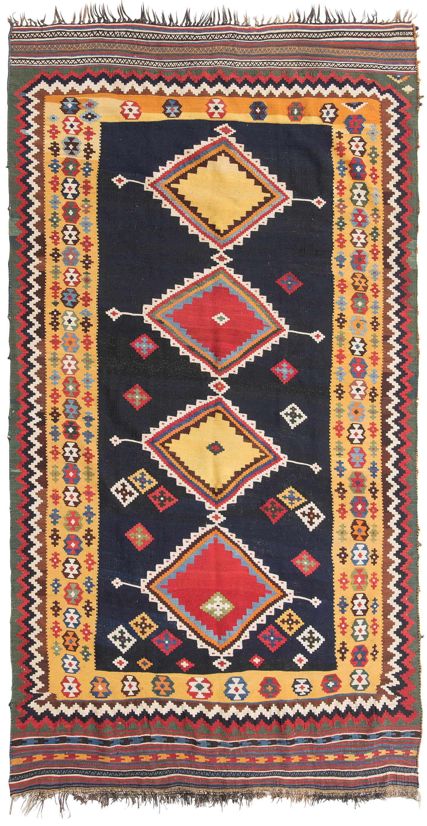 515 Tissés à la Main Tapis Ghashgai Kelim Pièce Unique Nature Couleur