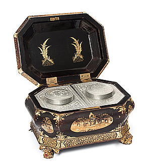 Schuler Auktionen AG - Teeschatulle mit Zinneinsätzen