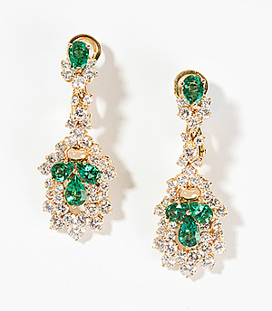 Schuler Auktionen AG - Smaragd-Brillant-Ohrclips