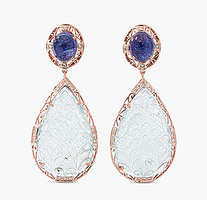 Schuler Auktionen AG - Aquamarin-Tansanit-Brillant-Ohrhänger