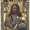 Schuler Auktionen AG - Christus Pantokrator mit vergoldetem Silberoklad