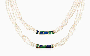 Schuler Auktionen AG - Kulturperlen-Lapislazuli-Chrysopras-Sautoirs