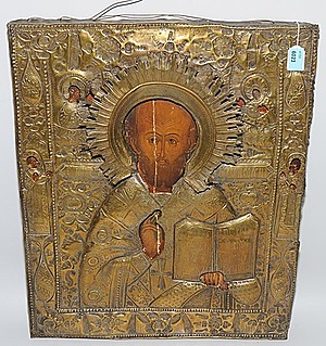Schuler Auktionen AG - Hl. Nikolaus mit Oklad