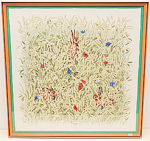 Schuler Auktionen AG - Hermès, Foulard "Lapins dans les blés"