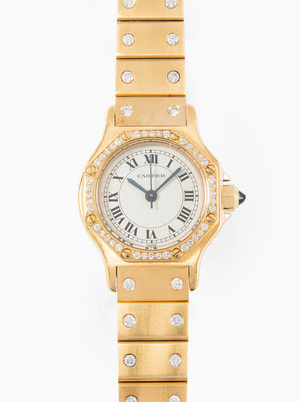 Schuler Auktionen AG - Cartier Santos Ronde Diamant-Damenarmbanduhr