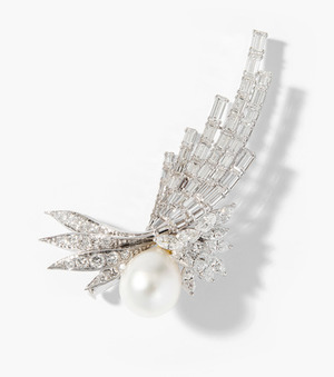 Schuler Auktionen AG - Südsee-Kulturperlen-Diamant-Brosche