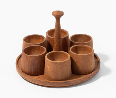 Schuler Auktionen AG - Mid-Century, Fussschale und Eierbecherset