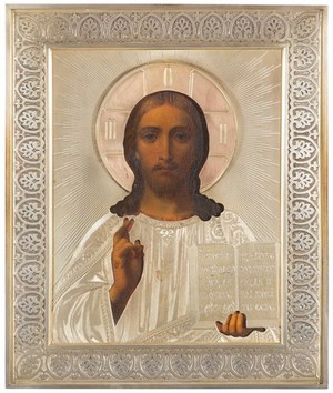 Schuler Auktionen AG - Christus Pantokrator mit Silberoklad