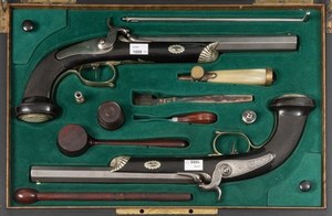 Schuler Auktionen AG - Perkussionspistolen-Paar im Kasten