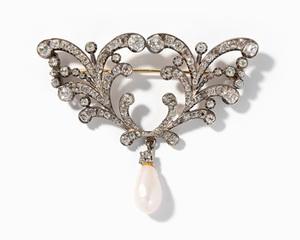 Schuler Auktionen AG - Perlen-Diamant-Brosche