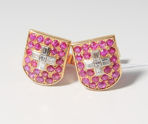 Schuler Auktionen AG - Rubin-Diamant-Manschettenknöpfe