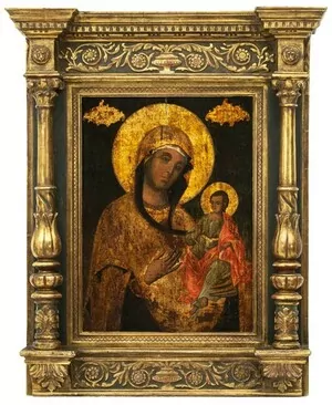 Schuler Auktionen AG - Gottesmutter Hodegetria in Tabernakelrahmen