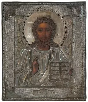 Schuler Auktionen AG - Christus Pantokrator mit Silberoklad