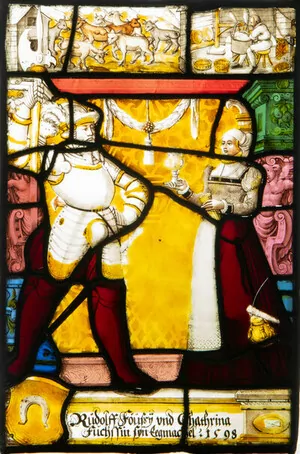 Schuler Auktionen AG - Willkommscheibe "Rudolf Feusi und Katharina Fuchs, 1598"