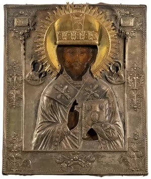 Schuler Auktionen AG - Hl. Nikolaus mit Oklad