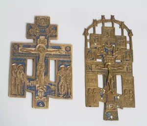 Schuler Auktionen AG - Lot: 2 Metallikonen "Hauskreuz"
