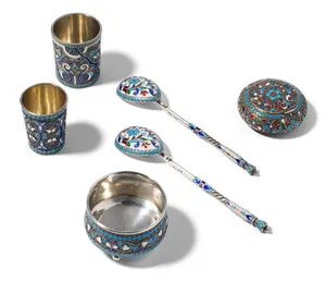 Schuler Auktionen AG - Lot: 6 Email cloisonné-Objekte, Moskau 1899–1917