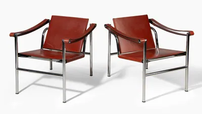 Schuler Auktionen AG - Le Corbusier, Charlotte Perriand und Pierre Jeanneret, 1 Paar Armlehnstühle "LC1"