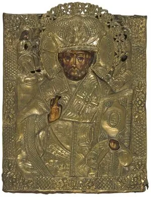 Schuler Auktionen AG - Hl. Nikolaus mit Oklad
