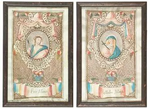 Schuler Auktionen AG - 1 Paar Spitzenbilder "Jesus und Maria"