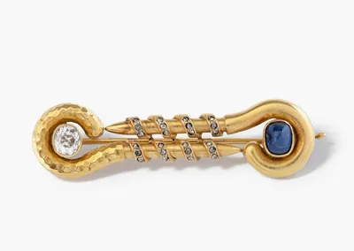 Schuler Auktionen AG - Diamant-Saphir-Brosche