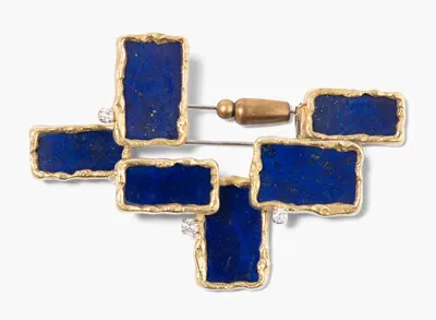 Schuler Auktionen AG - Lapislazuli-Brillant-Brosche
