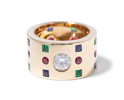 Schuler Auktionen AG - Cartier Brillant-Rubin-Saphir-Smaragd-Ring