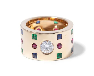 Schuler Auktionen AG - Cartier Brillant-Rubin-Saphir-Smaragd-Ring
