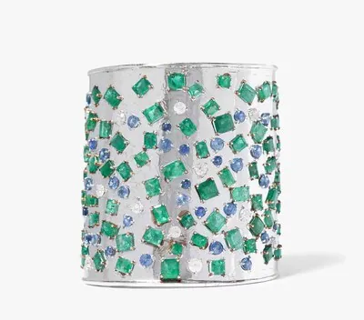 Schuler Auktionen AG - Smaragd-Saphir-Diamant-Armspange