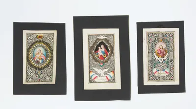 Schuler Auktionen AG - 3 Spitzenbilder "Hl. Maria Hilf"/"Hl. Joseph"/"Hl. Katharina"