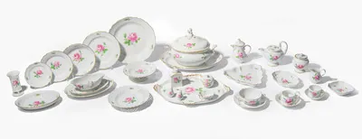 Schuler Auktionen AG - Meissen, Tafel- und Kaffeeservice "Rote Rose"