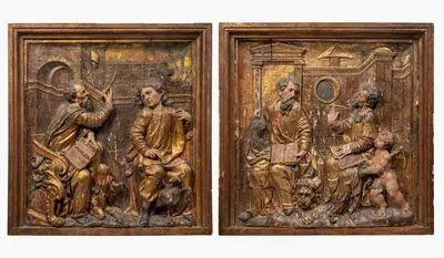 Schuler Auktionen AG - 1 Paar Reliefs "Die 4 Evangelisten"