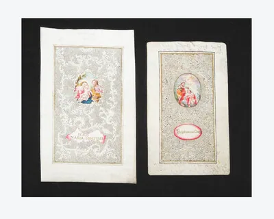 Schuler Auktionen AG - 2 Spitzenbilder "Hl. Familie"/"Taufe Christi"