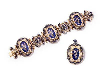 Schuler Auktionen AG - Email-Diamant-Demi-Parure