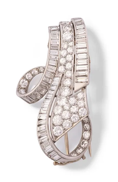 Schuler Auktionen AG - Elegante Art Déco Diamant-Brosche