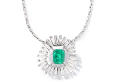 Schuler Auktionen AG - Smaragd-Diamant-Anhänger mit Kette