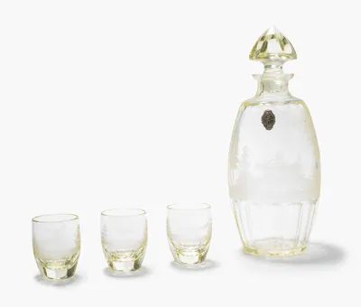Schuler Auktionen AG - R&B Glashütte, Karaffe und 3 Becher