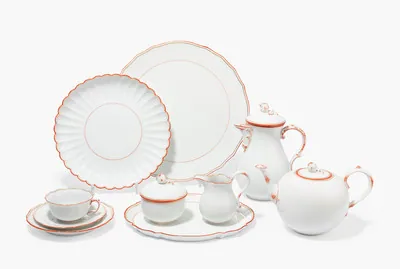 Schuler Auktionen AG - Meissen, Kaffeeservice "Koralle mit Gold"