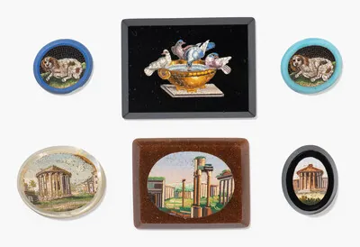 Schuler Auktionen AG - Lot: 6 kleine Mikromosaike, Rom um 1830–1900