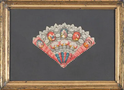 Schuler Auktionen AG - Spitzenbild in Fächerform "Liebesandenken"