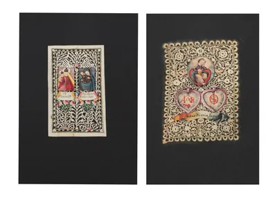 Schuler Auktionen AG - 2 Spitzenbilder "Jesuskind"/"Gnadenbilder von Mariazell"