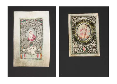 Schuler Auktionen AG - 2 Spitzenbilder "Jesuskind"/"Ecce Homo"