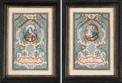 Schuler Auktionen AG - 1 Paar Spitzenbilder "Maria und Joseph"