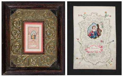 Schuler Auktionen AG - 2 Spitzenbilder "Hl. Dorothea"/"Hl. Rosalia"