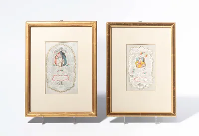 Schuler Auktionen AG - 2 Spitzenbilder "Hl. Stephan"/"Hl. Rosalia"